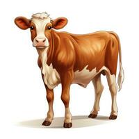 Jersey Cow Clipart on White Background AI Generated photo