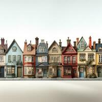 Colorful Clipart of Quirky English Countryside Houses AI Generated photo