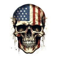 American Distressed and Vintage Look Clipart on White Background AI Generated photo