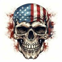 American Distressed and Vintage Look Clipart on White Background AI Generated photo