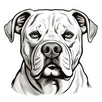 American Bulldog Face Hand Drawn Clipart Image AI Generated photo