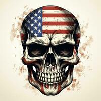 American Distressed and Vintage Look Clipart on White Background AI Generated photo