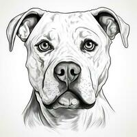 American Bulldog Face Hand Drawn Clipart Image AI Generated photo