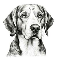 HandDrawn American Foxhound Face Clipart for Coloring Book AI Generated photo