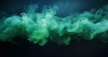 Abstract Green and Blue Smoke Cloud Background AI Generated photo