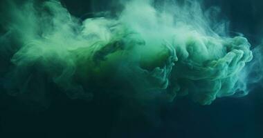 Abstract Green and Blue Smoke Cloud Background AI Generated photo