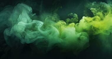 Mystical Green Smoke in Space with Intricate Underwater Style AI Generated photo