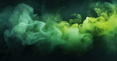 Mystical Green Smoke in Space with Intricate Underwater Style AI Generated photo