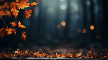 Enchanting Autumn Forest Background for Thanksgiving AI Generated photo