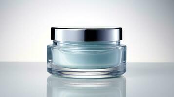Elegant Light Blue Skin Product Photography AI Generated photo