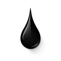 Black Drop Isolated on White Background AI Generated photo