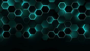 Abstract Blue Hexagons Pattern Background Design AI Generated photo