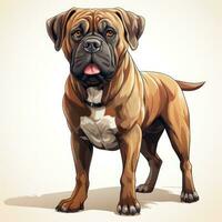 Cartoon Bull Mastiff for Toddler Book AI Generated photo