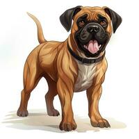 Cartoon Bull Mastiff for Toddler Book AI Generated photo