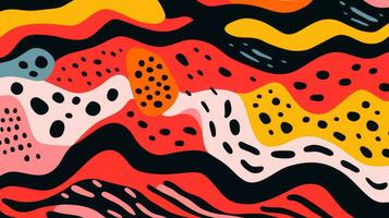 Abstract Charcoal Scribble Stripes and Bold Paint Shapes AI Generated photo