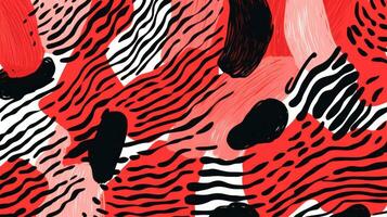 Abstract Artistic Background with Charcoal Scribble Stripes and Bold Paint Shapes AI Generated photo