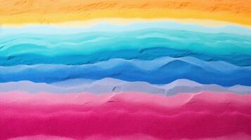 Vibrantly Colored Stripes of Sand in Closeup AI Generated photo