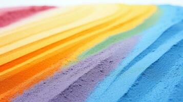 Vibrant CloseUp of Rainbow Striped Sand AI Generated photo