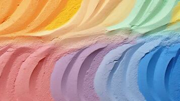 Vibrant Rainbow Coloured Sand Stripes CloseUp AI Generated photo