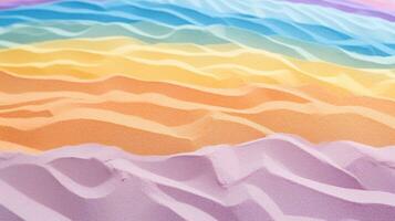 Vibrantly colored rainbow sand closeup AI Generated photo