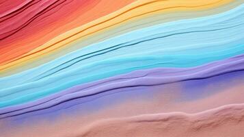 Vibrant Rainbow Stripes of Sand CloseUp AI Generated photo