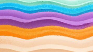 Vibrant CloseUp of RainbowColored Sand Stripes AI Generated photo