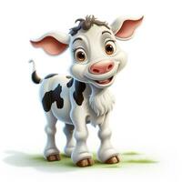 Cartoon Cow Clipart on White Background AI Generated photo