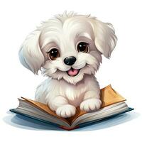 Cartoon Style for Toddler Book Clipart on White Background AI Generated photo