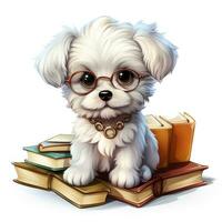 Cartoon Style for Toddler Book Clipart on White Background AI Generated photo