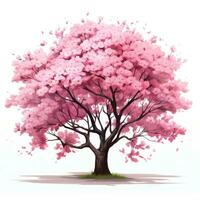 Cherry Tree Clipart on White Background AI Generated photo