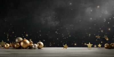Luxury Christmas Decorations on Simple Background AI Generated photo