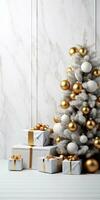 Luxury Christmas Decorations on Simple Background AI Generated photo