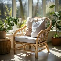 Minimalist Style Chair in Sunroom AI Generated photo