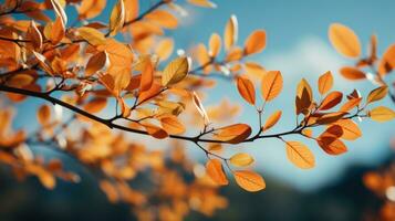 otoño hojas con Copiar espacio ai generado foto