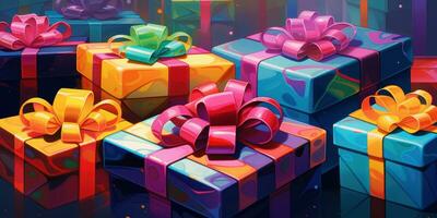 Colorful Gifts for Every Occasion AI Generated photo