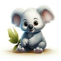 Cute Disney Style Clipart on White Background AI Generated photo