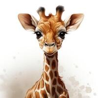 Cute Giraffe Nursery Wall Art AI Generated photo