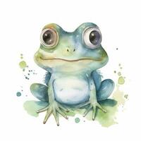 Adorable Baby Frog Clipart on White Background AI Generated photo