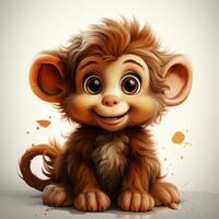 Cute Little Monkey Nursery Wall Art AI Generated photo