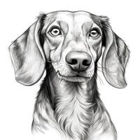 Handdrawn Dachshund Face Clipart for Coloring Book AI Generated photo