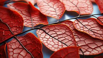 Vibrant Autumn Leaf Macro Shot AI Generated photo