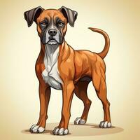 adorable estilo de dibujos animados Boxer perro para niñito libro clipart ai generado foto