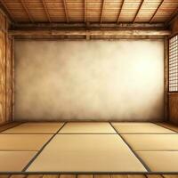 vacío imagen marco en un japonés tatami habitación ai generado foto