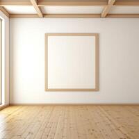 Empty Picture Frame in a Japanese Tatami Room AI Generated photo