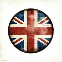 Vintage UK Flag Clipart on White Background AI Generated photo