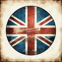 Vintage UK Flag Clipart on White Background AI Generated photo