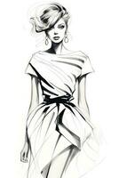 Fashion Doodle Very Simple HandDrawn Lines AI Generated photo