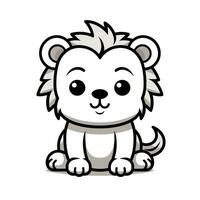 Lion Flat Vector Icon on White Background AI Generated photo