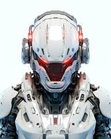 Futuristic Photorealistic Robot Astronaut in Space AI Generated photo