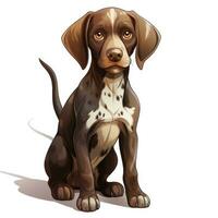 Adorable German Shorthaired Pointer in Cartoon Style for Toddler Book AI Generated photo